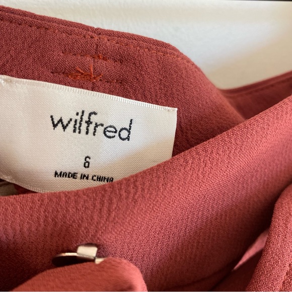 Aritzia Wilfred Tie Front Pant in Rustique High Rise Cropped Sz 6 - Picture 4 of 6